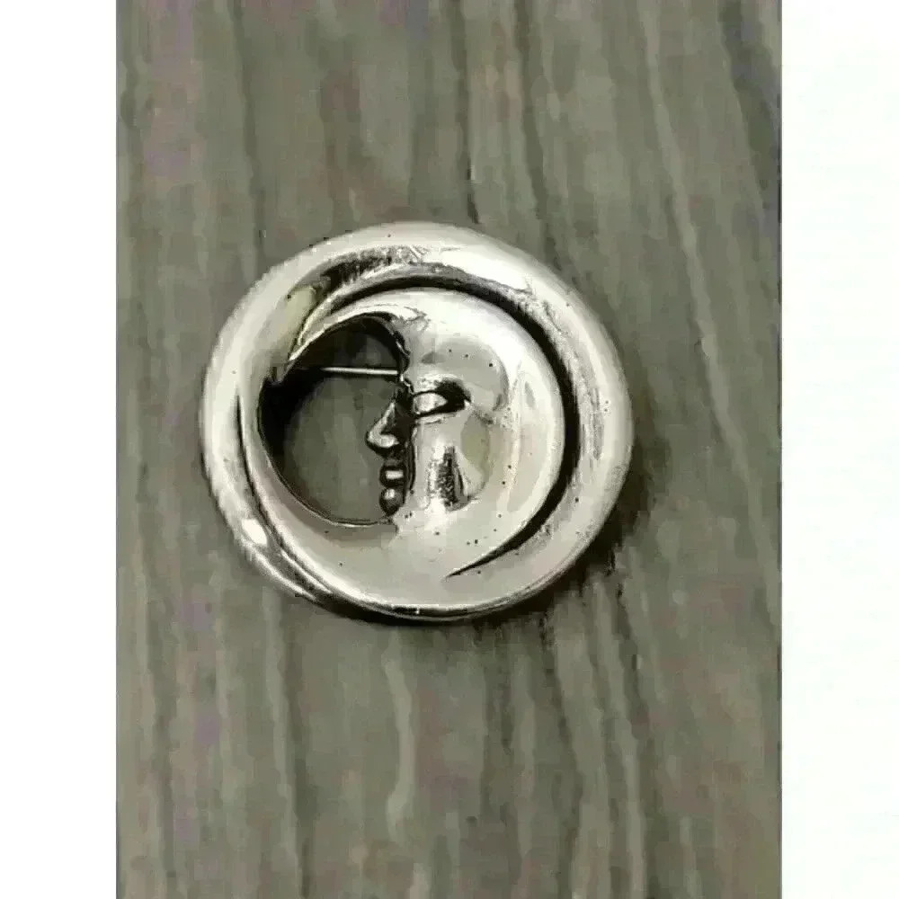 Kieselstein Cord Sterling Silver Moon Brooch Pin - Picture 2 of 4